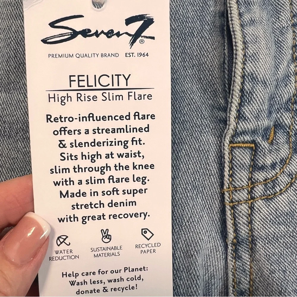 NWT • Seven7 Felicity High Rise Denim Jeans • Slim Flare • Size 4 • Enchanted - Picture 5 of 16